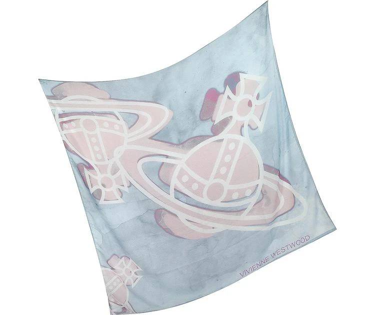 商品Vivienne Westwood|Light Blue & Pink Foul Flash Orbs Print 真丝丝巾,价格¥1251,第2张图片详细描述