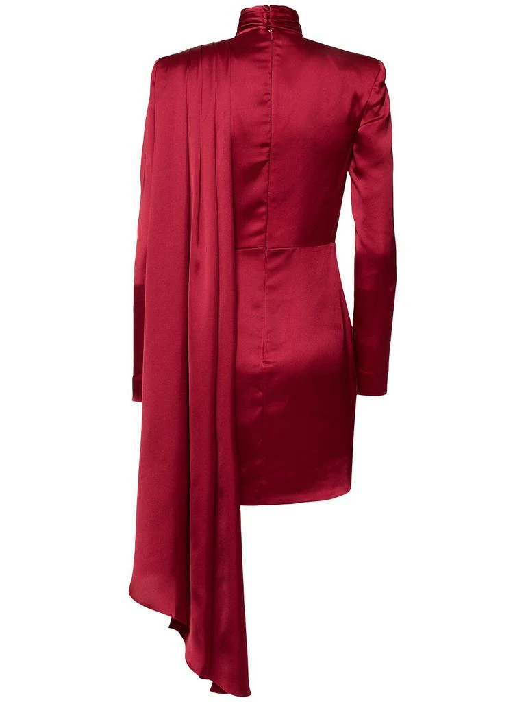 商品Zuhair Murad|High Neck Satin Mini Dress W/side Cape,价格¥11359,第3张图片详细描述