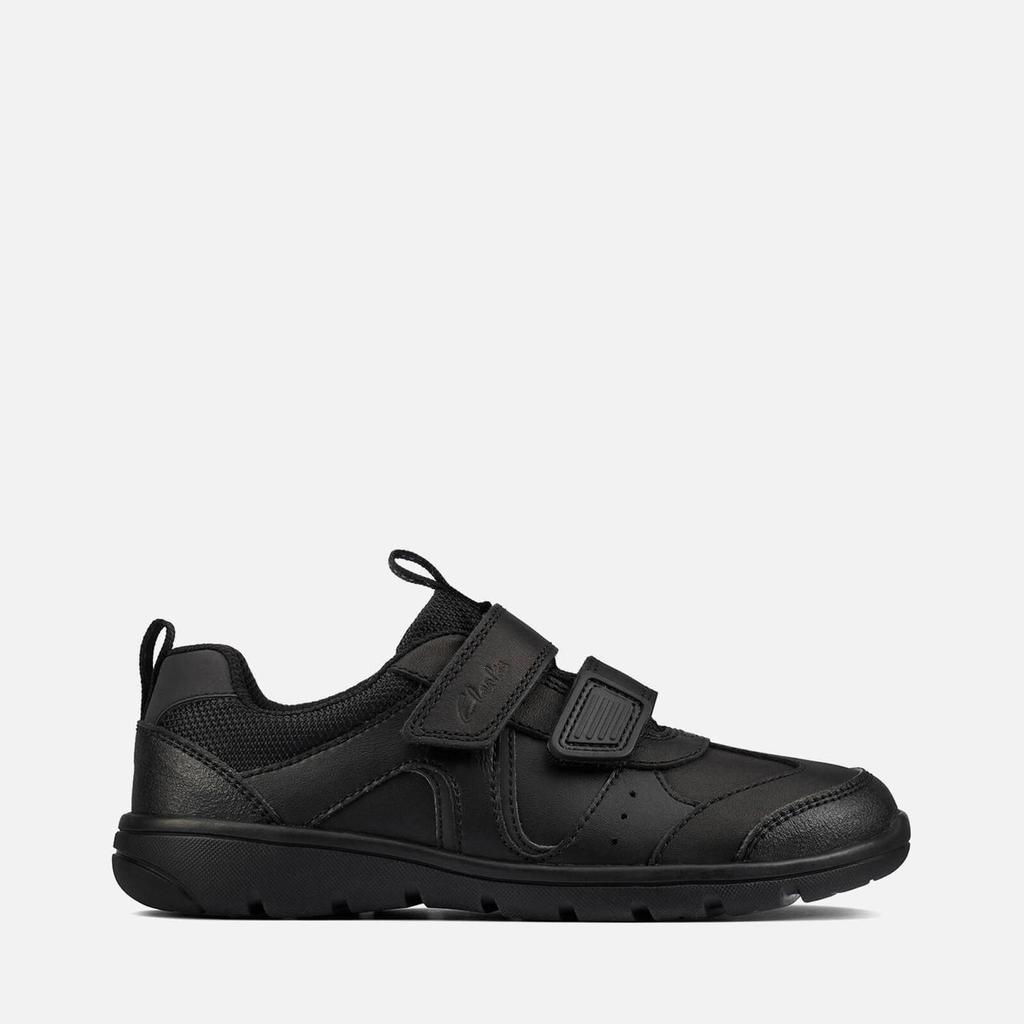 Clarks Kids' Scooter Run School Shoes - Black Leather商品第1张图片规格展示