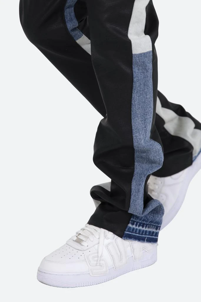 B417 Leather Flare Pants - Black/Blue 商品