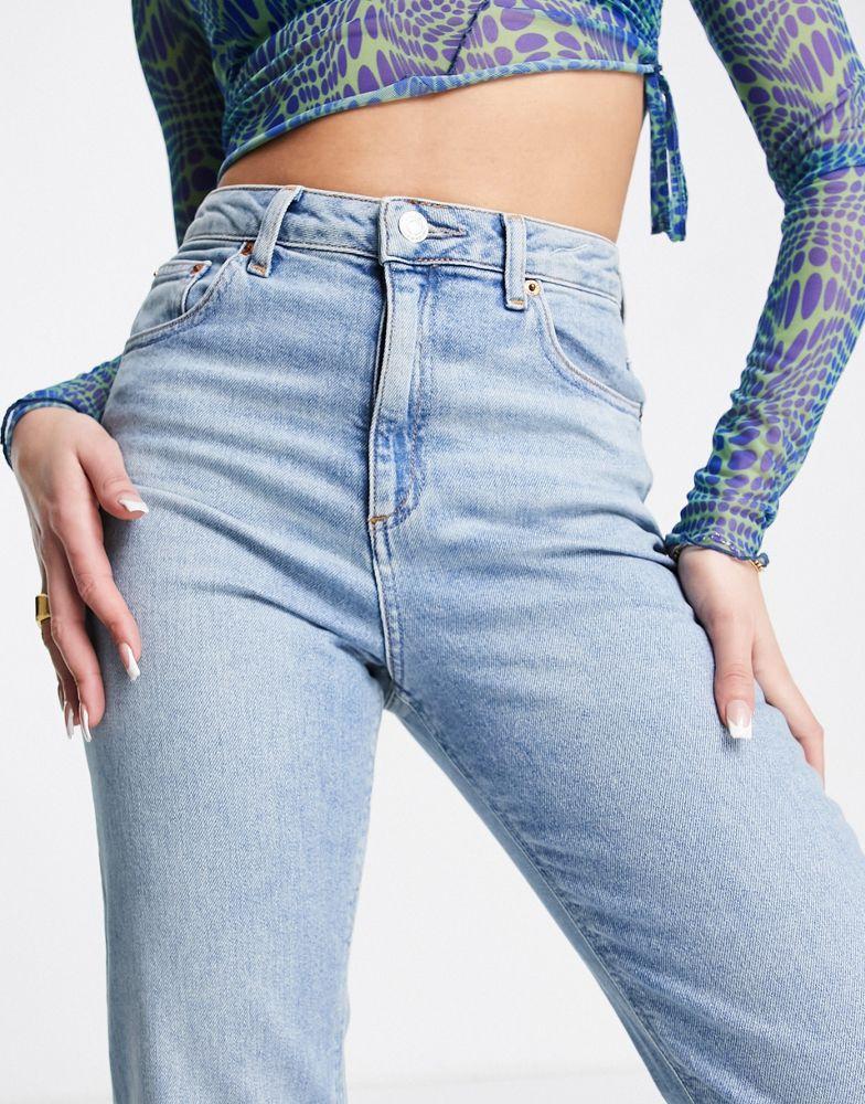 商品ASOS|ASOS DESIGN high rise farleigh 'slim' mom jeans in stonewash,价格¥130,第5张图片详细描述