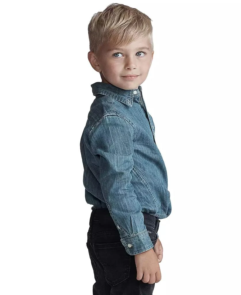 商品Ralph Lauren|Toddler and Little Boys Cotton Chambray Shirt,价格¥432,第4张图片详细描述