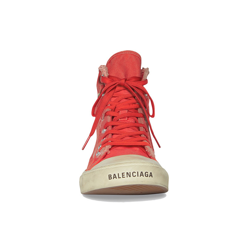 【预售3-7天】Balenciaga/巴黎世家 22年春夏新款 男士红色磨损棉质材料高帮运动鞋帆布鞋688752W3RC16090商品第3张图片规格展示