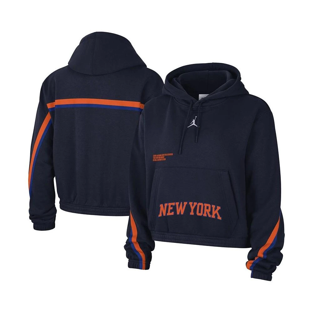 商品Jordan|Women's Navy New York Knicks Courtside Statement Edition Pullover Hoodie,价格¥418,第1张图片