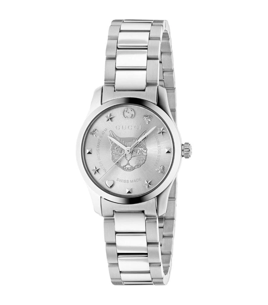 商品Gucci|Stainless Steel, Silver  G-Timeless Bees and Stars Watch 27mm,价格¥9753,第1张图片