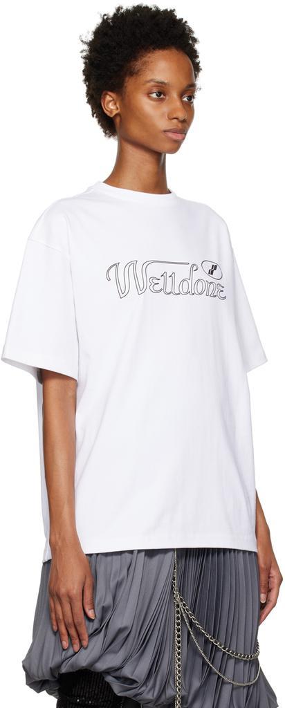 商品We11done|White Cursive T-Shirt,价格¥545,第4张图片详细描述