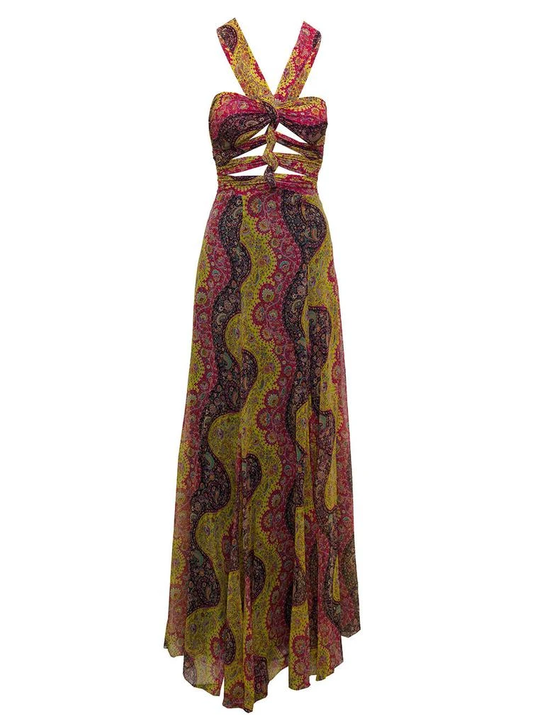 商品ETRO|Etro Woman's Micro Pailsey Multicolor Silk Tulle Long Dress,价格¥18801,第1张图片