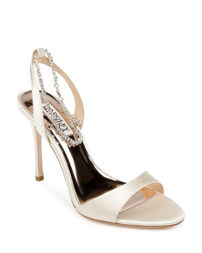 商品Badgley Mischka|Women's Tiffany Crystal Ankle Chain High Heel Sandals,价格¥529,第1张图片