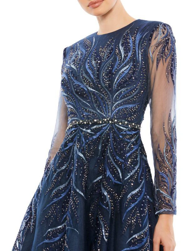 商品Mac Duggal|Embellished Tea Length Cocktail Dress,价格¥2699,第4张图片详细描述