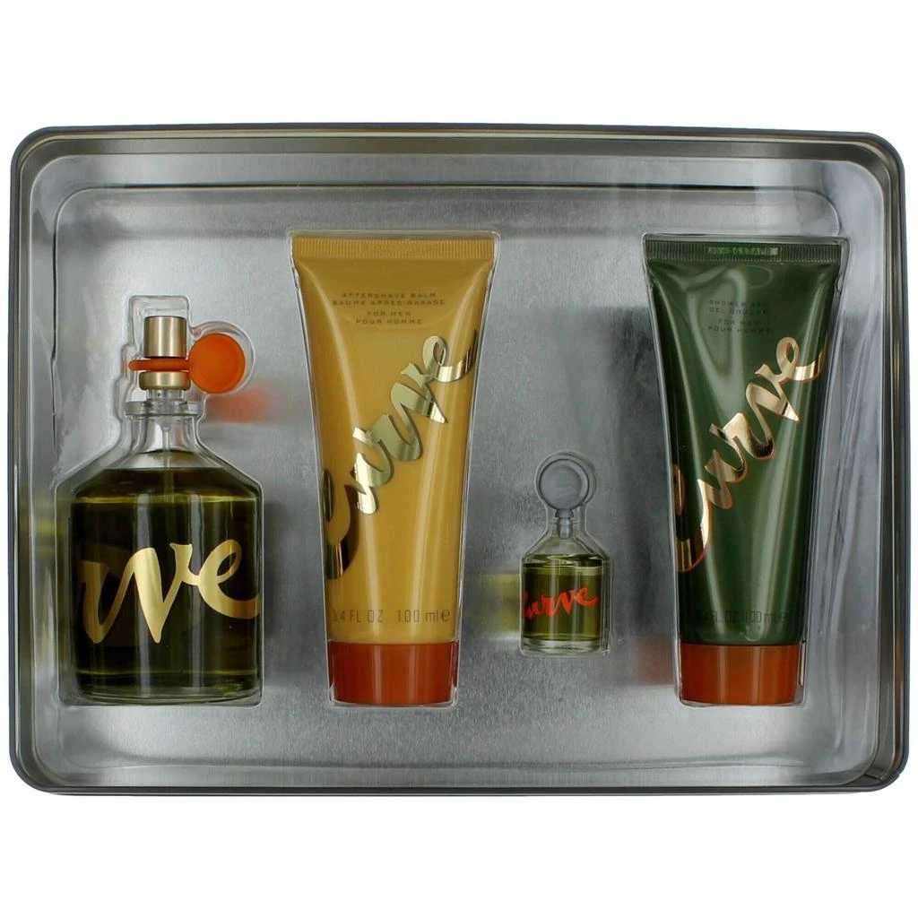 商品Liz Claiborne|Liz Claiborne Men's Curve Gift Set - In A Tin Box Refreshing Fragrance Notes, 4 Piece,价格¥304,第1张图片
