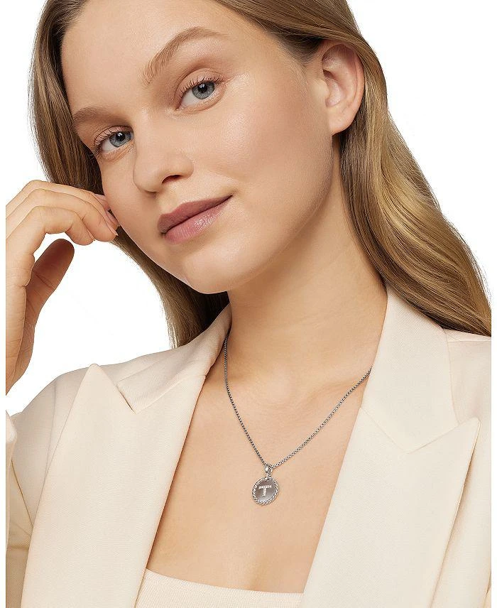 商品David Yurman|Sterling Silver Cable Collectibles Initial Charm Necklace with Diamonds, 18",价格¥4382,第3张图片详细描述