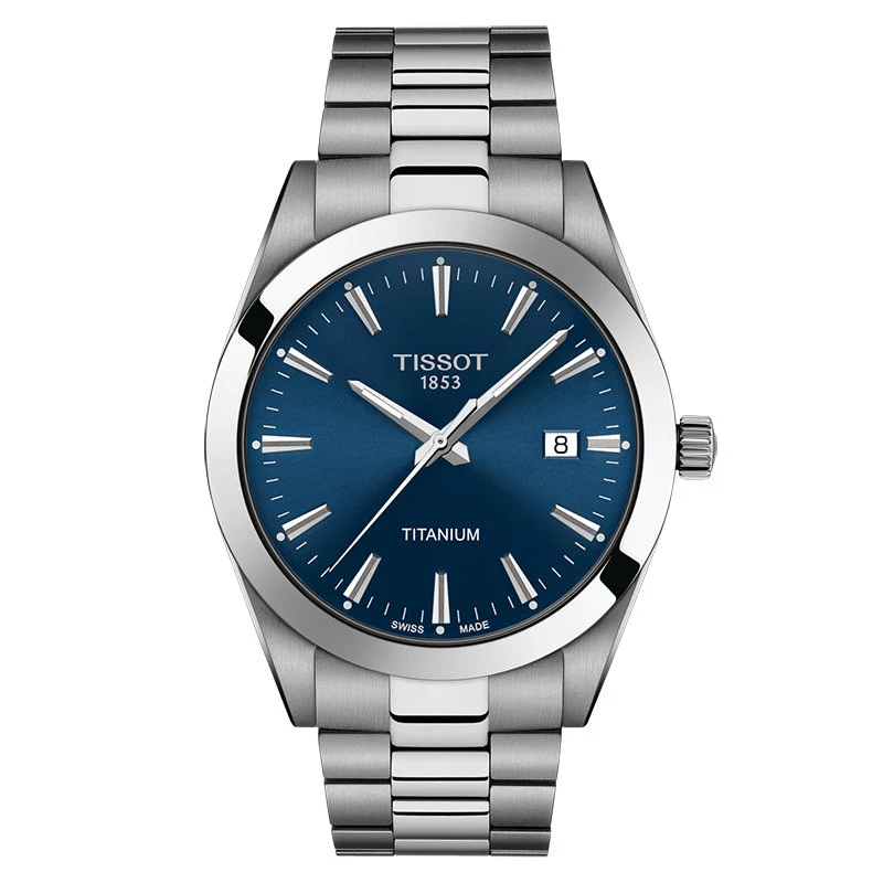 商品Tissot|【预售4周】 天梭 风度系列 男士蓝色表盘石英机芯钛金属表壳表带腕表40毫米T127.410.44.041.00,价格¥3422,第1张图片