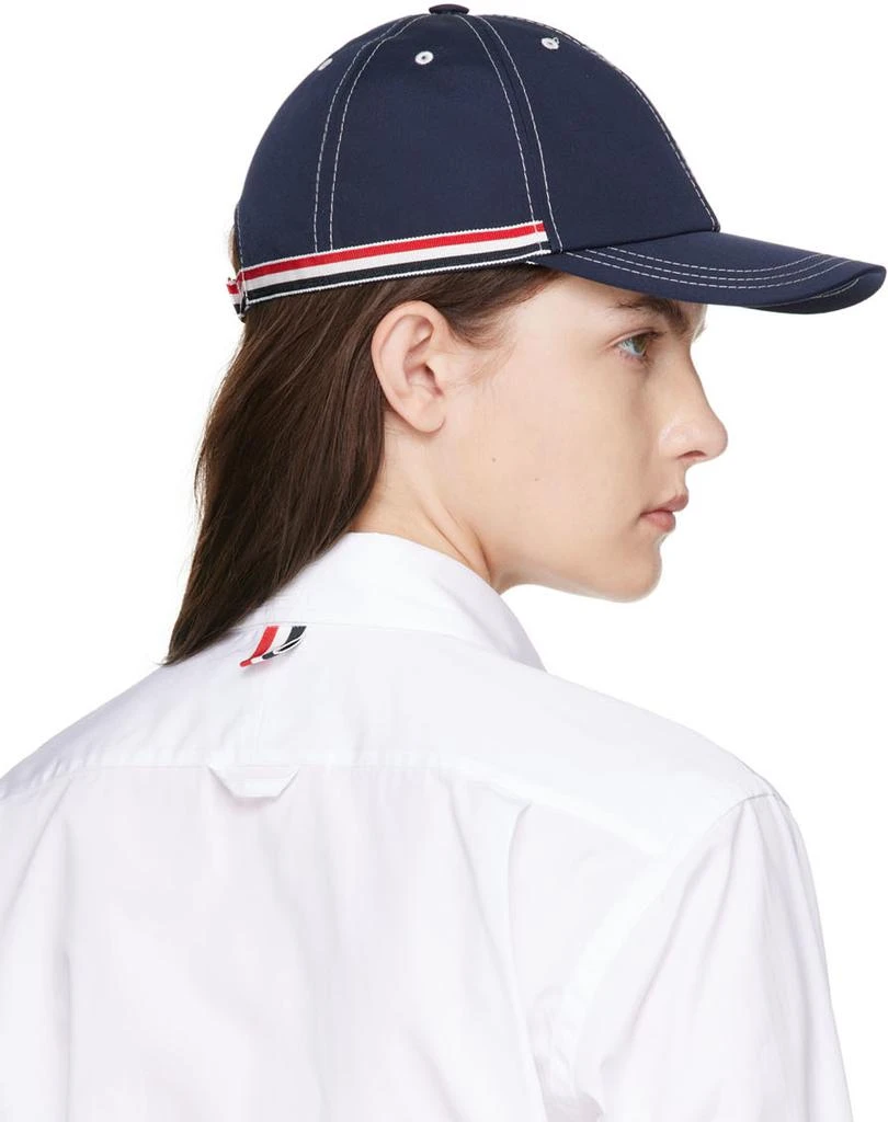 商品Thom Browne|Navy Contrast Stitch Baseball Cap,价格¥3919,第3张图片详细描述