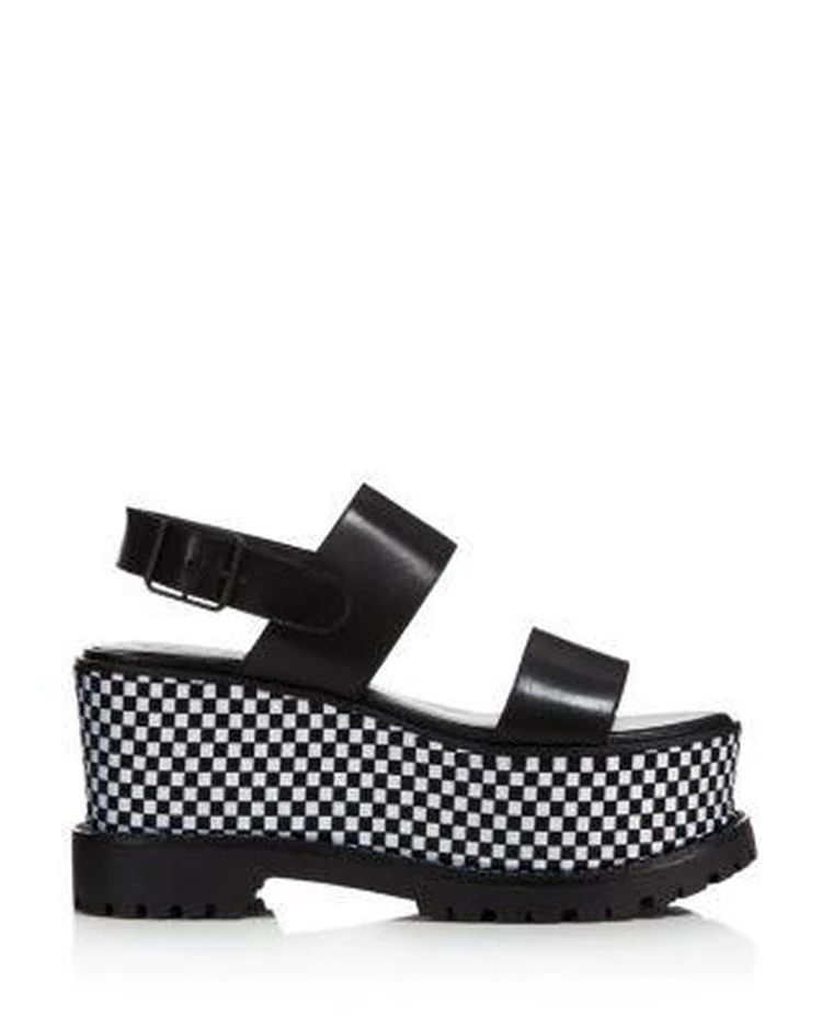 商品KENDALL & KYLIE|KENDALL and KYLIE Women's Cady Leather Platform Sandals ,价格¥264,第2张图片详细描述