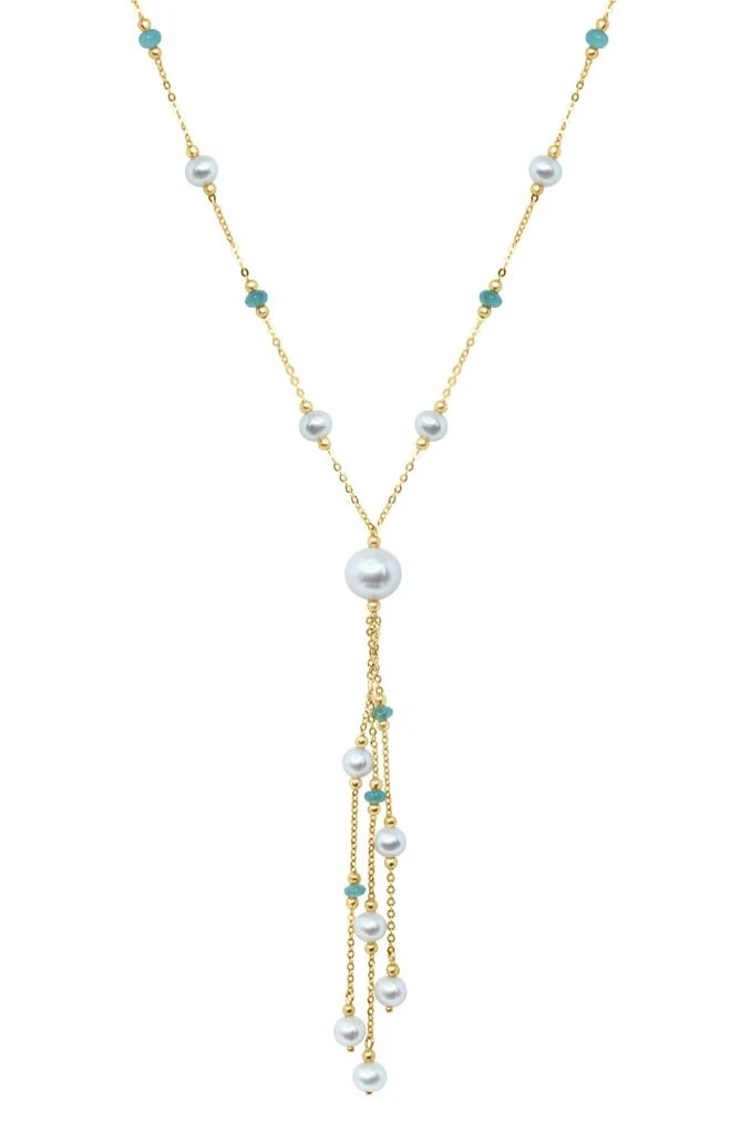 商品Effy|Emerald & Freshwater Pearl Station Y-Necklace,价格¥6889,第1张图片