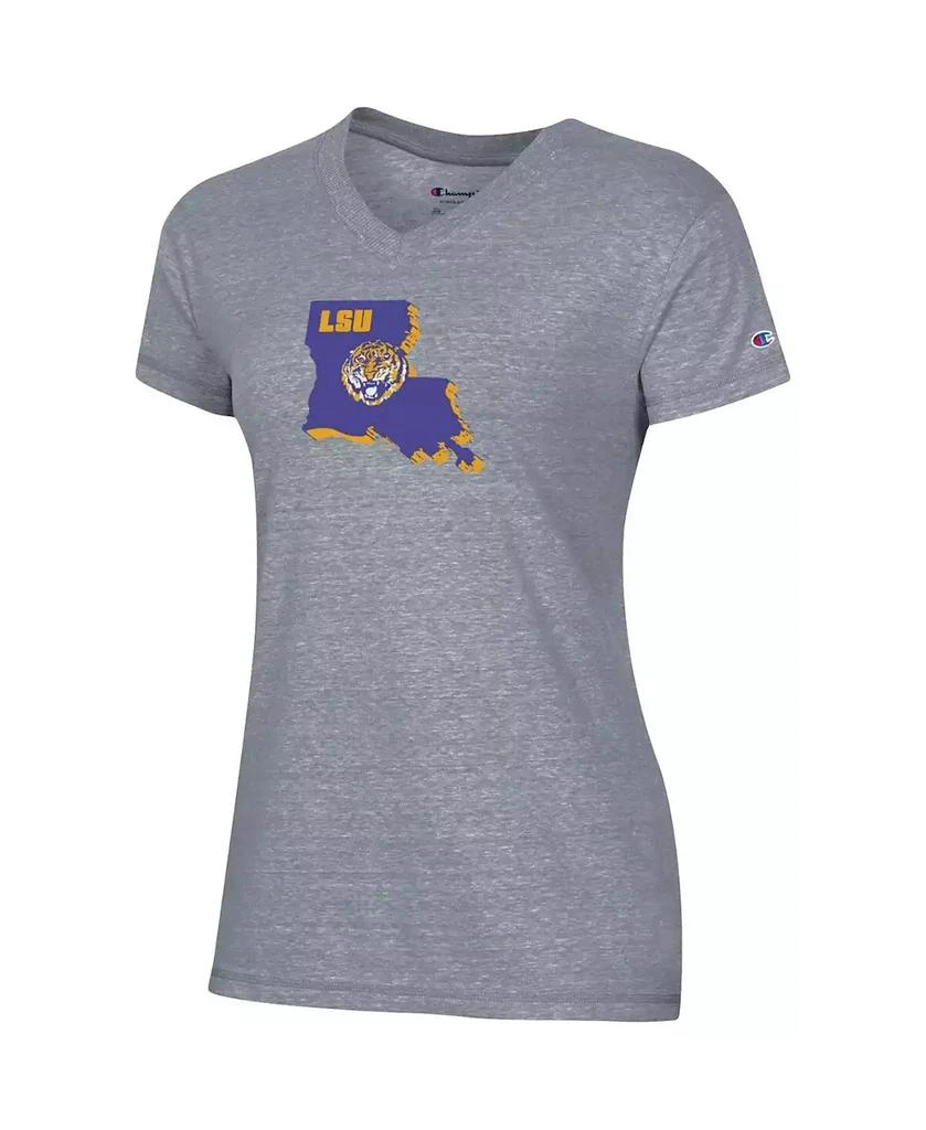 商品CHAMPION|Women's Gray LSU Tigers Vault Logo V-Neck T-shirt,价格¥228,第2张图片详细描述