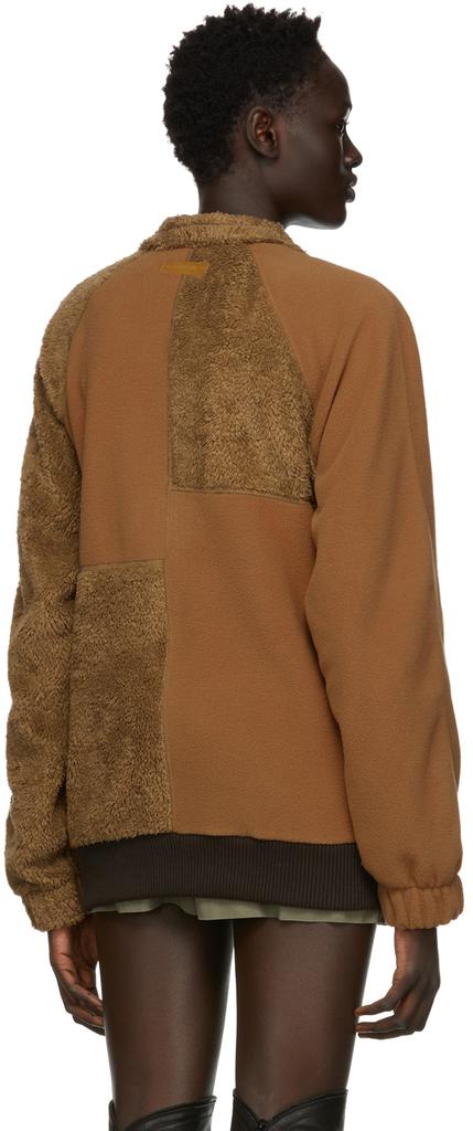 Brown Akeem Smith Edition Fleece Patchwork Jacket商品第3张图片规格展示