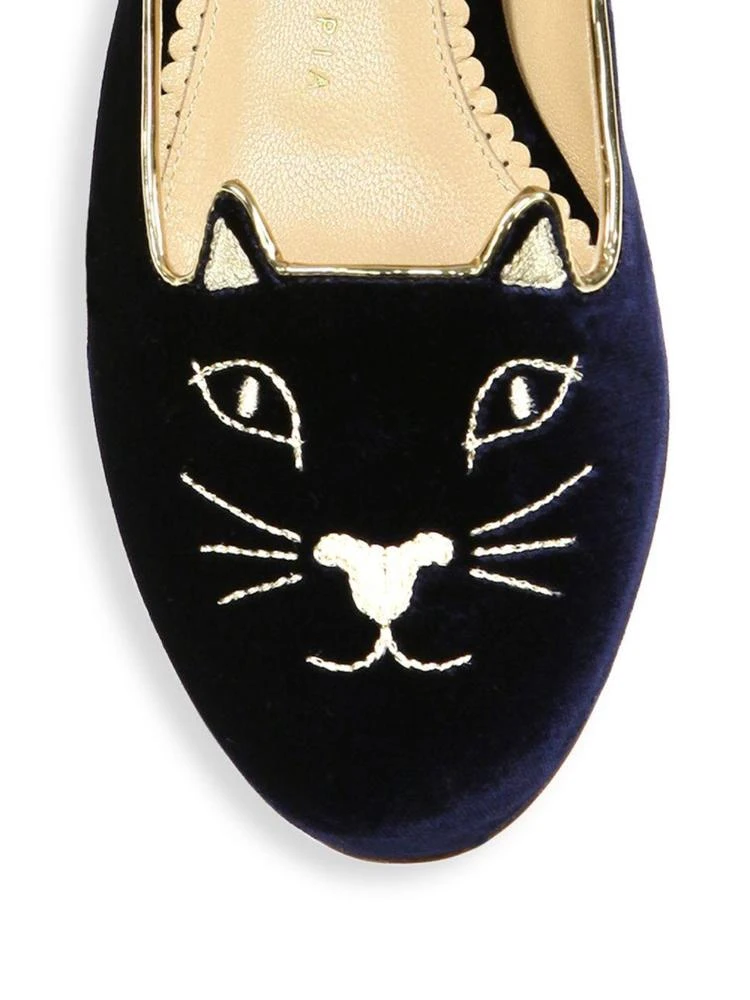 商品Charlotte Olympia|Great Britain Velvet Kitty Flats,价格¥1756,第3张图片详细描述