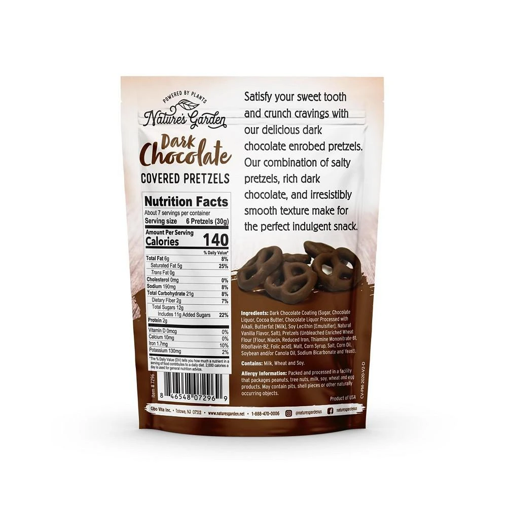 商品Nature's Garden|Dark Chocolate Covered Pretzels,价格¥89,第2张图片详细描述