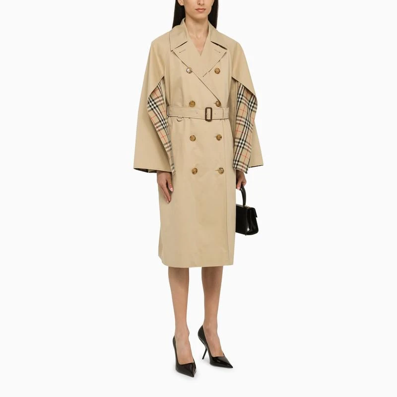 商品Burberry|Honey cotton double-breasted trench coat,价格¥18383,第2张图片详细描述