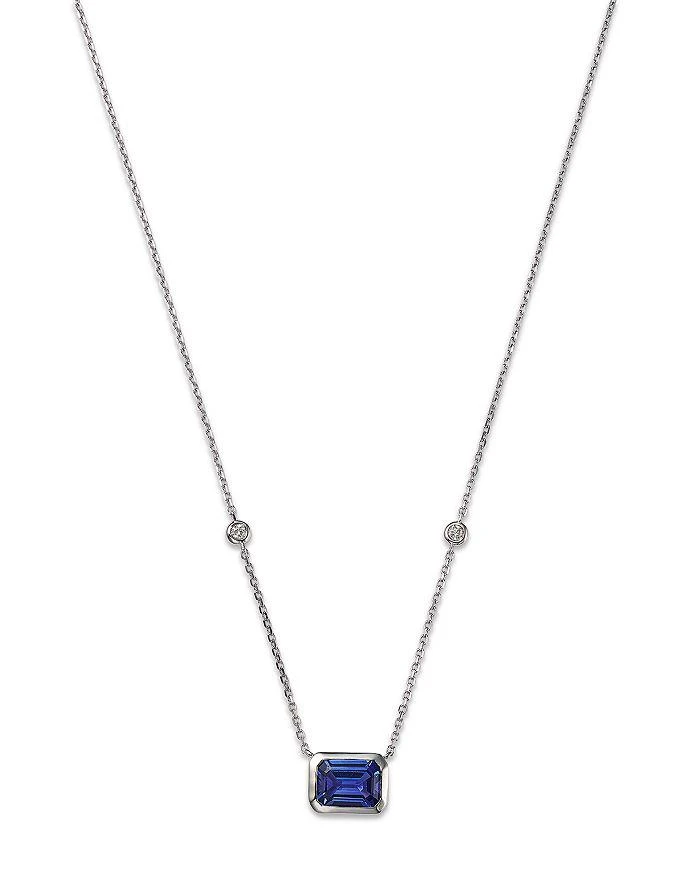 商品Bloomingdale's|Tanzanite & Diamond Pendant Necklace in 14K White Gold, 18" - Exclusive,价格¥19663,第1张图片详细描述