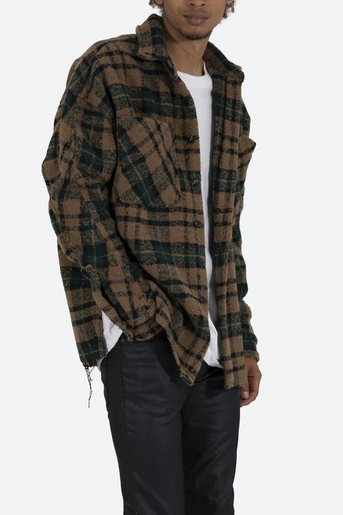 Loose Woven Flannel Shirt - Green/Black 商品