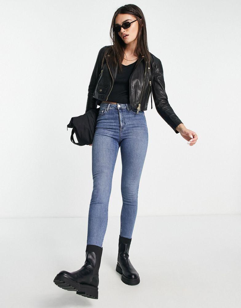 AllSaints Elora leather biker jacket in black商品第4张图片规格展示