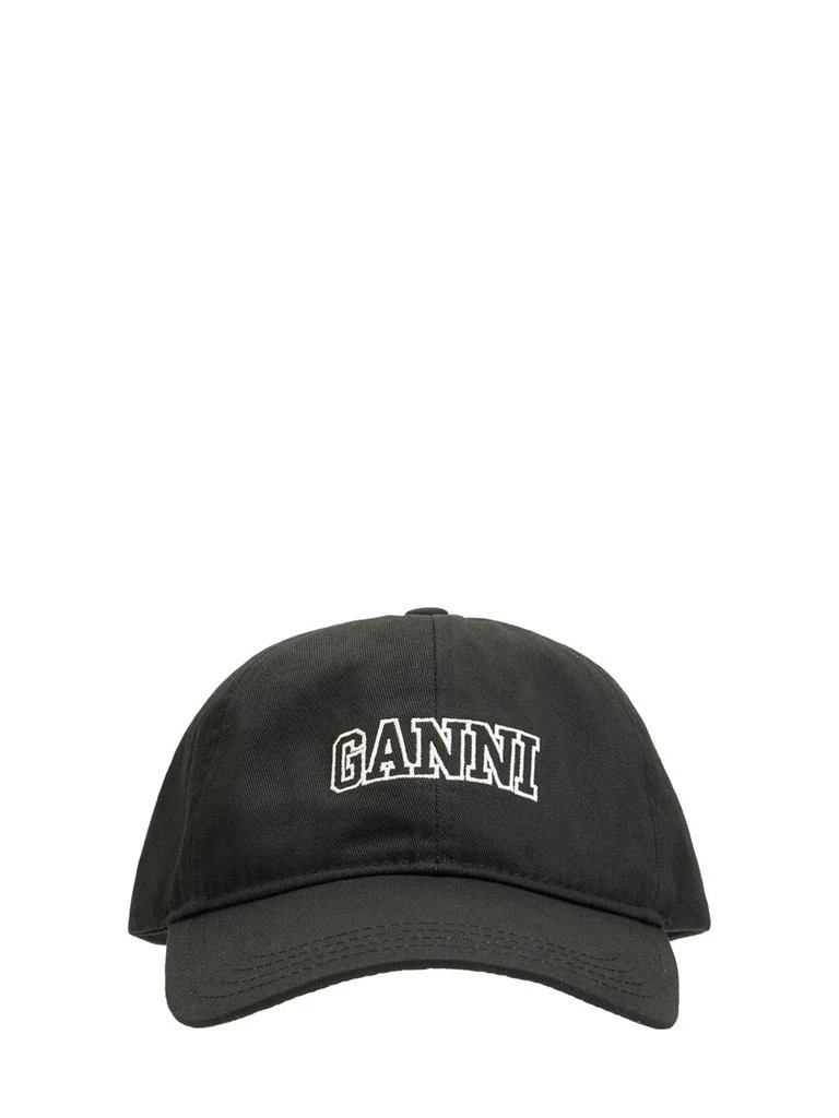 商品Ganni|Logo Embroidery Organic Cotton Cap,价格¥727,第1张图片