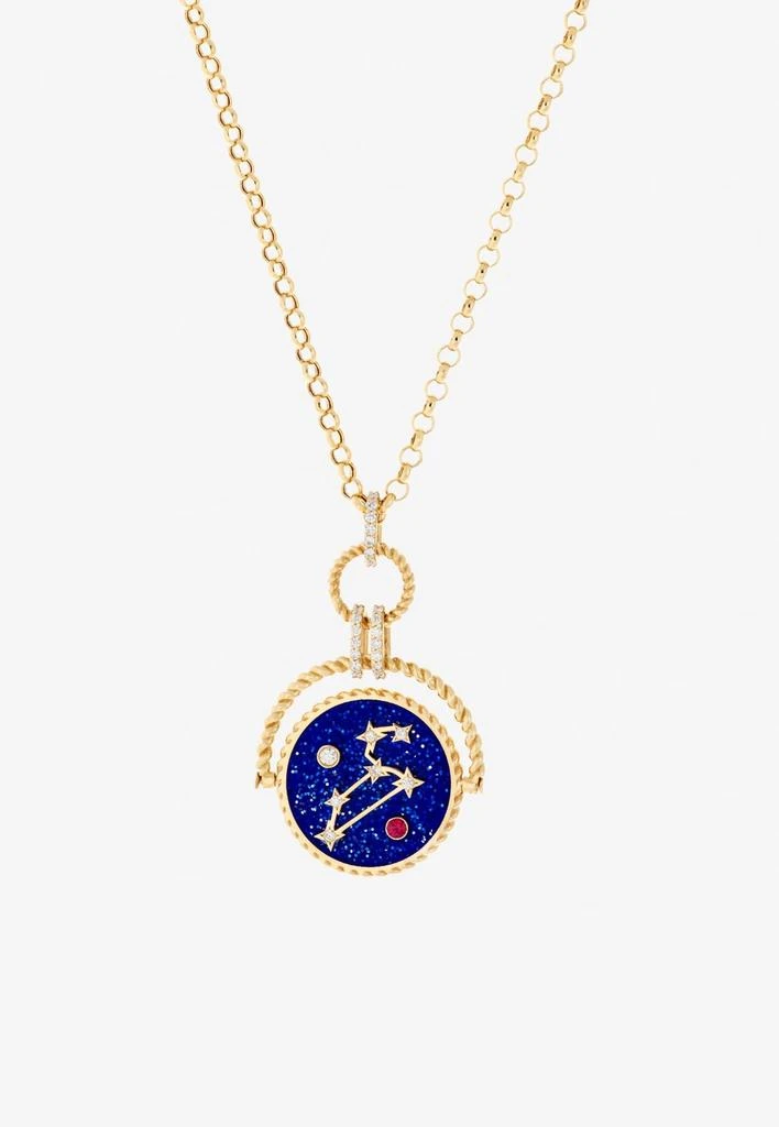 商品Falamank|Written In The Stars Collection Double Sided Spin Pendant Necklace in 18-karat Yellow Gold with White Diamonds,价格¥34300,第1张图片