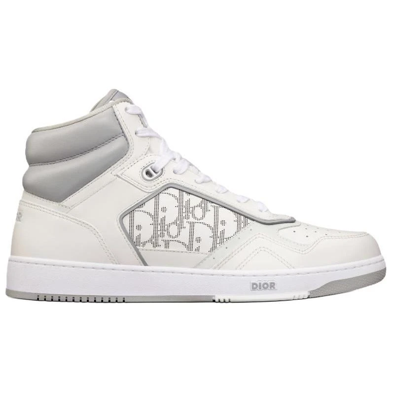 商品[国内直发] Dior|[预售3天]迪奥 B27 Oblique Galaxy 皮革 印花效果高帮 高帮 时尚板鞋 男款 白色,价格¥10806,第3张图片详细描述