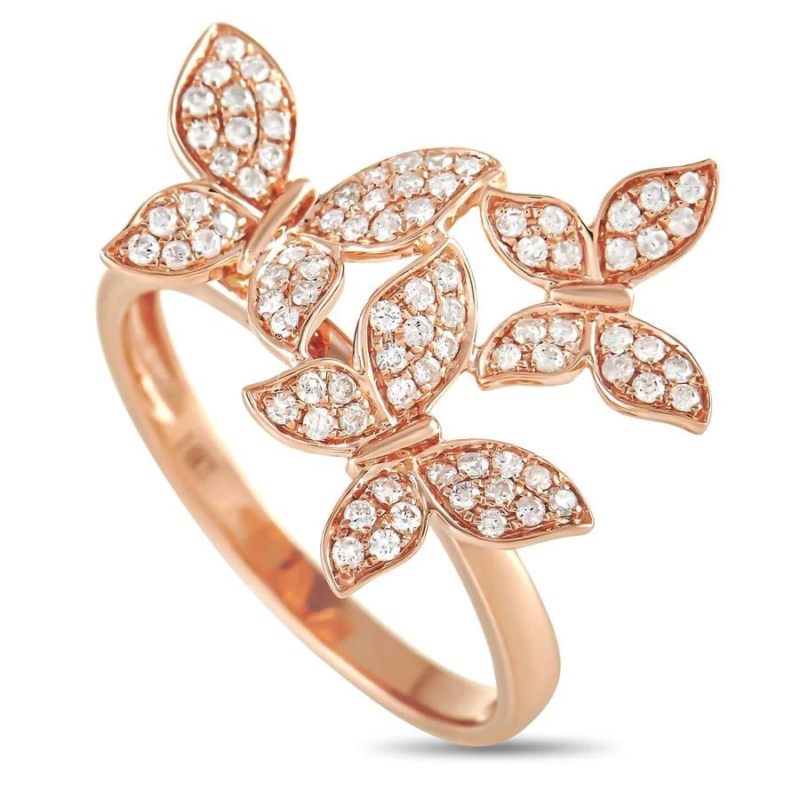 商品LB Exclusive|14K Rose Gold 0.30 ct Diamond Butterfly Ring,价格¥3422,第1张图片
