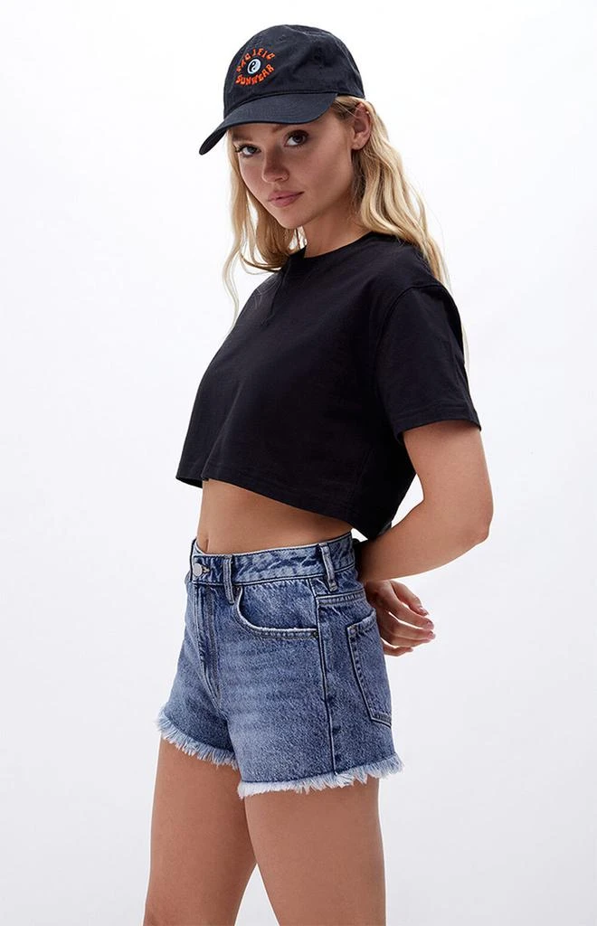 商品PacSun|Eco Dark Blue High Waisted Denim Festival Shorts,价格¥191,第2张图片详细描述