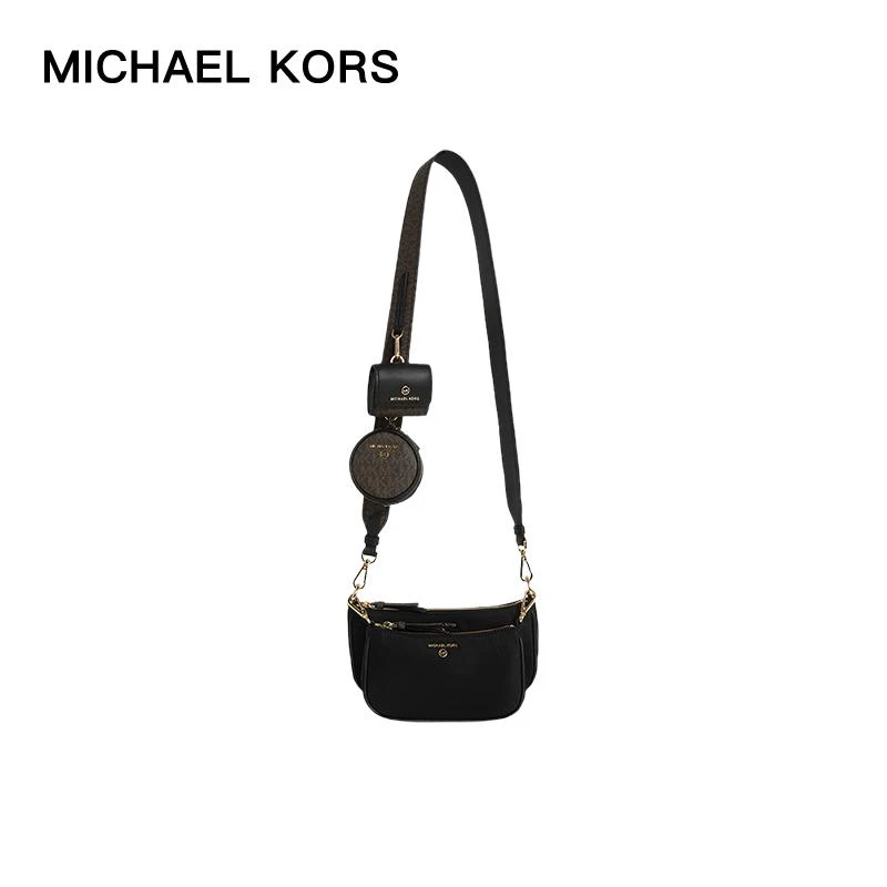 商品[国内直发] Michael Kors|MK 女包 送女友礼物 迈克·科尔斯 MICHAEL KORS 21秋冬 黑色中号单肩包组合包 32F1GT9C6C BLACK,价格¥1501,第1张图片