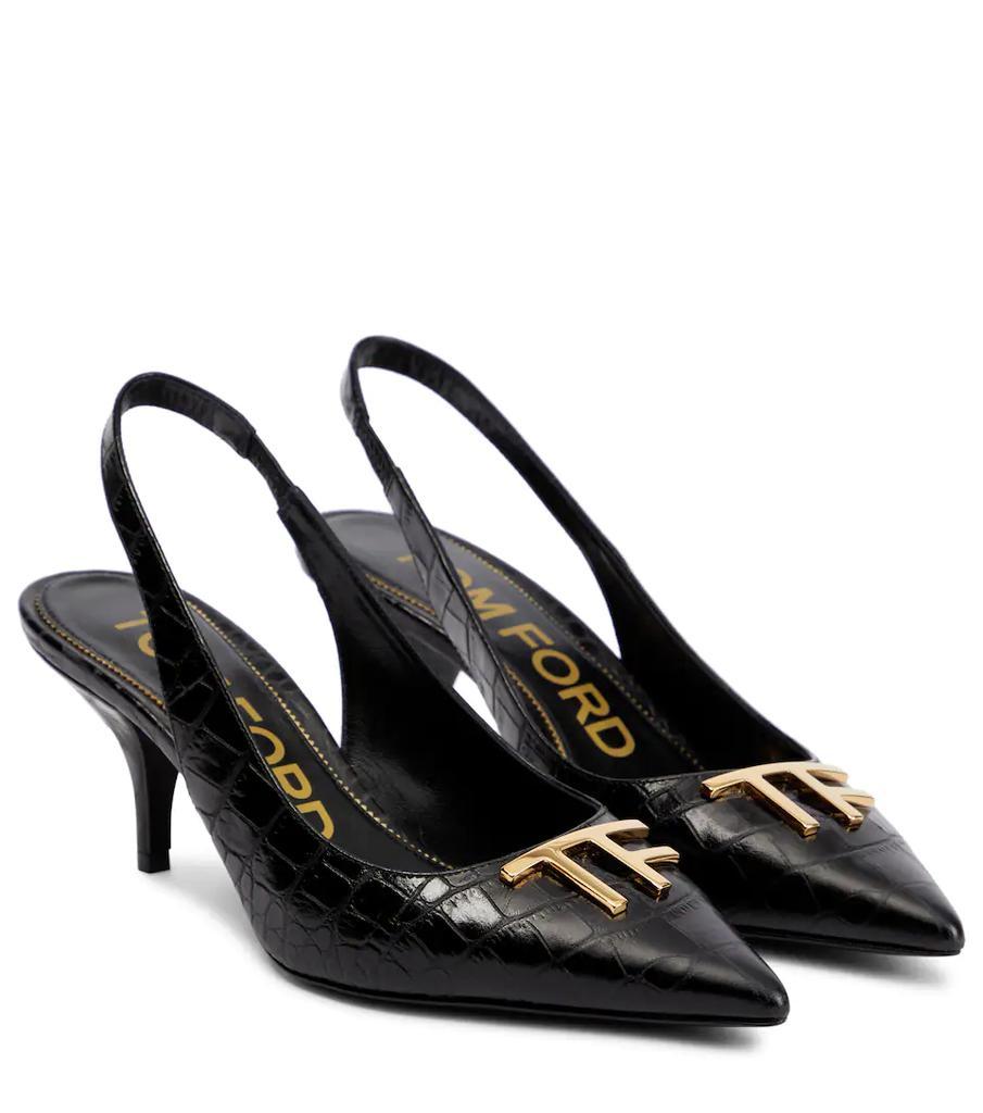 商品Tom Ford|Croc-effect leather slingback pumps,价格¥7540,第1张图片