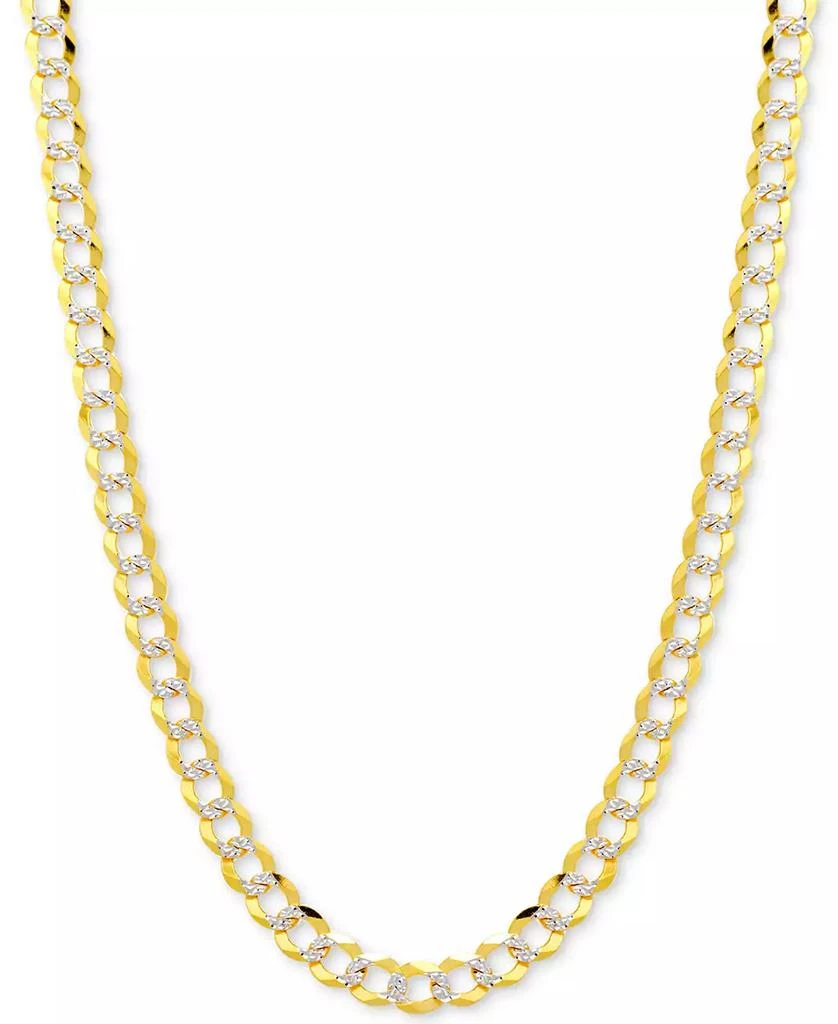 商品Italian Gold|18" Two-Tone Open Curb Link Chain Necklace (3-5/8mm) in Solid 14k Gold & White Gold,价格¥5235,第1张图片