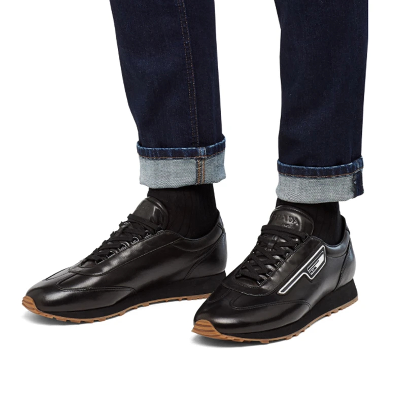Prada 普拉达 男士黑色纳帕皮革休闲运动鞋 2EG286-072-F0002 商品