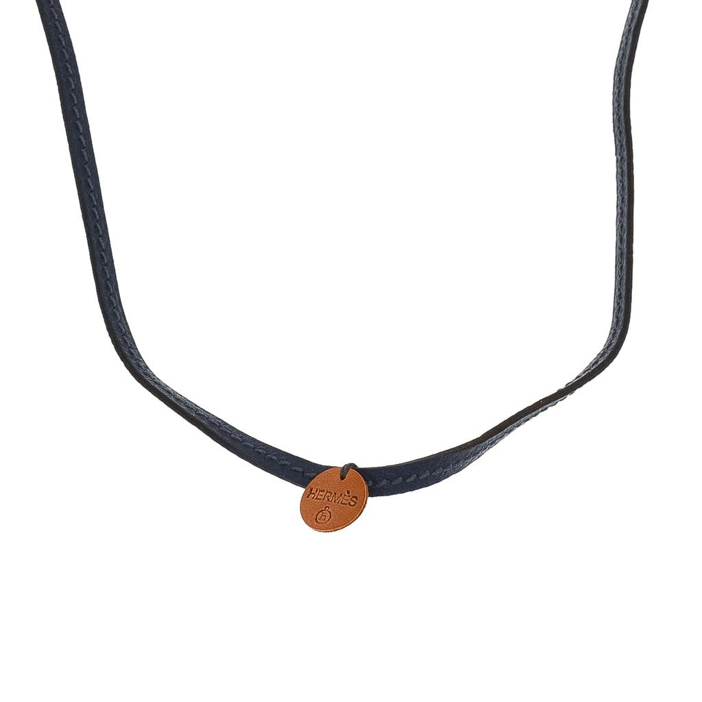 Hermes Navy Petit H 9 Necklace商品第3张图片规格展示