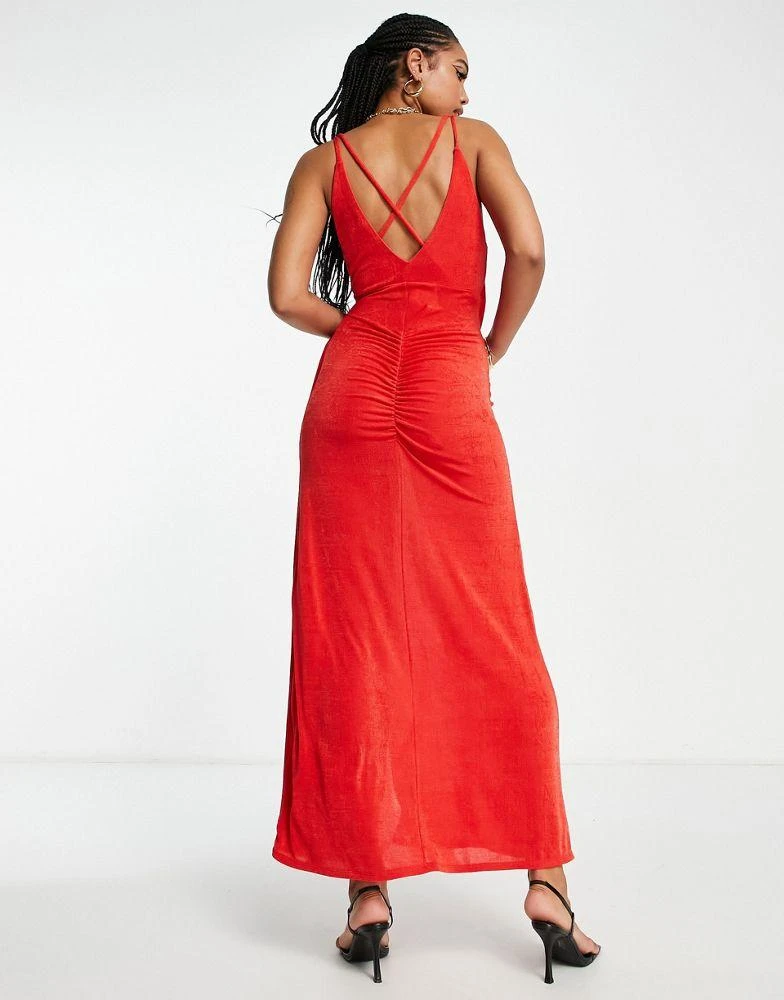 商品ASOS|ASOS DESIGN drape wrap maxi dress in red,价格¥163,第2张图片详细描述