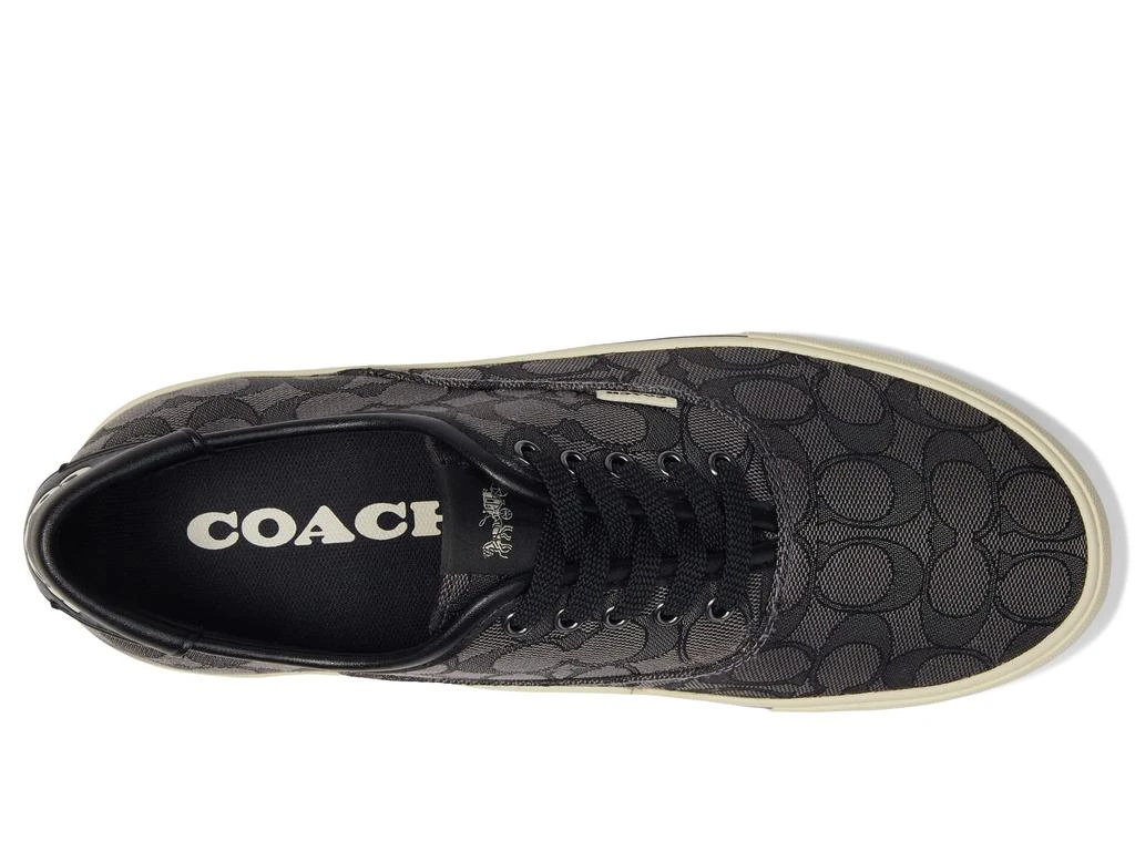 商品Coach|Signature Jacquard Leather Lace-Up Skate Sneaker,价格¥733,第2张图片详细描述
