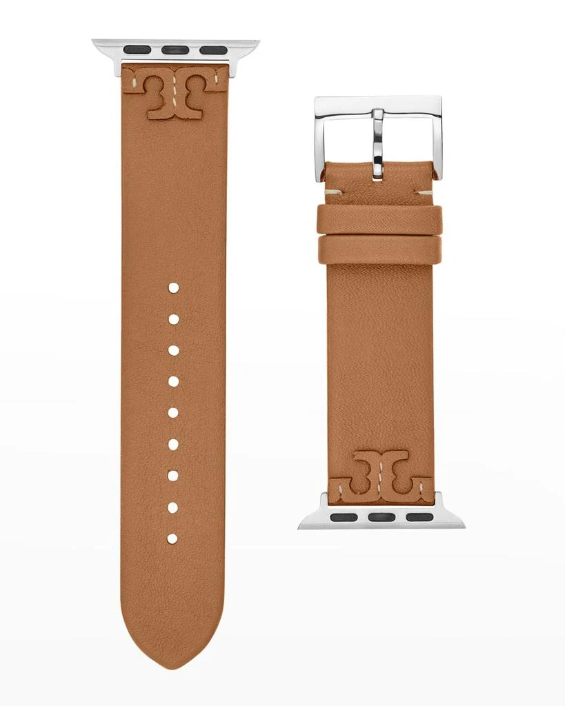 商品Tory Burch|McGraw Leather Apple Watch Band in Luggage, 42-45mm,价格¥889,第3张图片详细描述