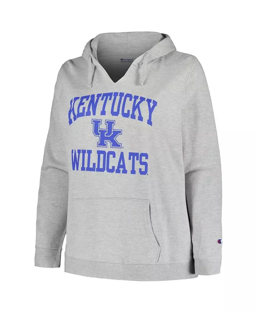 商品CHAMPION|Women's Heather Gray Kentucky Wildcats Plus Size Heart & Soul Notch Neck Pullover Hoodie,价格¥491,第2张图片详细描述