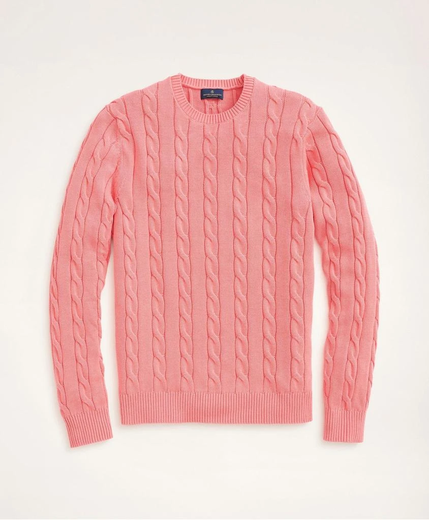 商品Brooks Brothers|Big & Tall Supima® Cotton Cable Crewneck Sweater,价格¥411,第1张图片