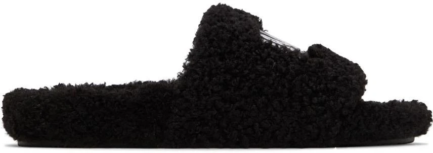 商品Balenciaga|黑色 Furry 拖鞋,价格¥4895,第1张图片