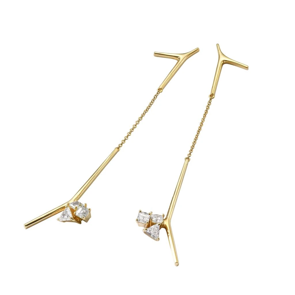 商品AME|Âme Trio 18K Yellow Gold, Lab-Grown Diamond 1.50ct. tw. Long Bar Drop Earrings,价格¥23710,第3张图片详细描述