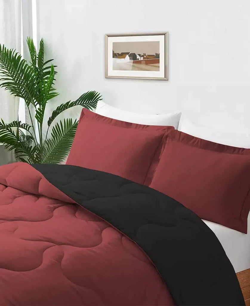 商品UNIKOME|Lightweight Quilted Reversible Down Alternative Comforter Set, 3 Piece,价格¥462,第4张图片详细描述