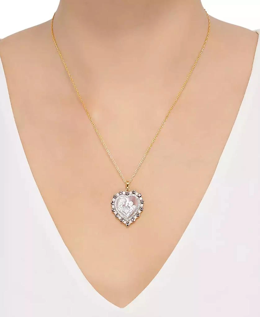 商品Macy's|Mother of Pearl (8mm) Cameo Heart 18" Pendant Necklace in 18k Rose Gold over Sterling Silver,价格¥745,第2张图片详细描述