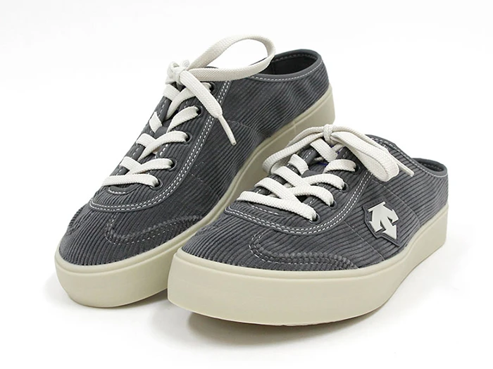 商品DESCENTE|【享贝家】DESCENTE 迪桑特 帆布半拖休闲鞋 女款 深灰色 SM323LSN92-GRY0（现采购商品，下单后12天内发货）,价格¥498,第1张图片