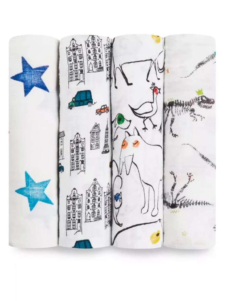 商品aden + anais|Baby's Color Pop Fossil 4-Pack Swaddling Cloth Set,价格¥371,第1张图片