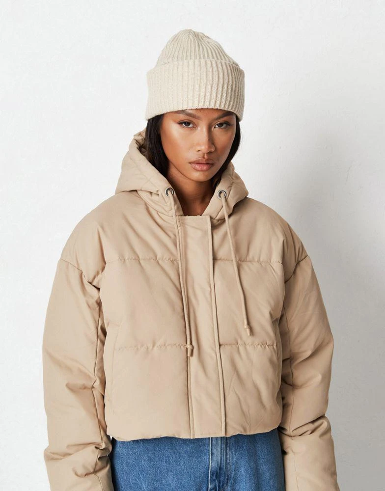 商品Missguided|Missguided padded jacket with step hem in stone,价格¥265,第3张图片详细描述