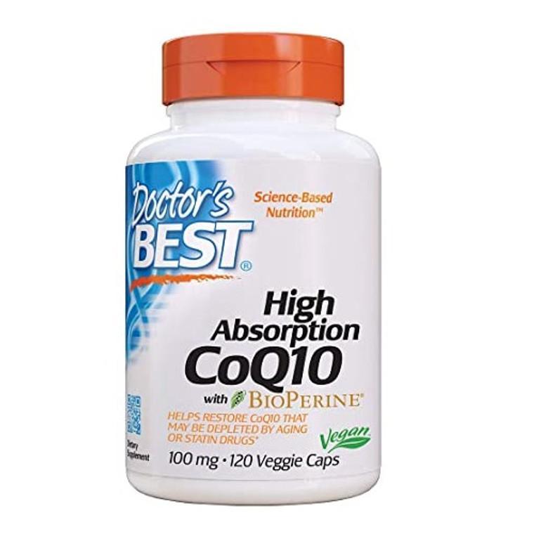 商品Doctors Best Vitamins|Doctors Best High Absorption CoQ10 with Bioperine 100 mg Veggie Capsules, 120 Ea,价格¥161,第1张图片